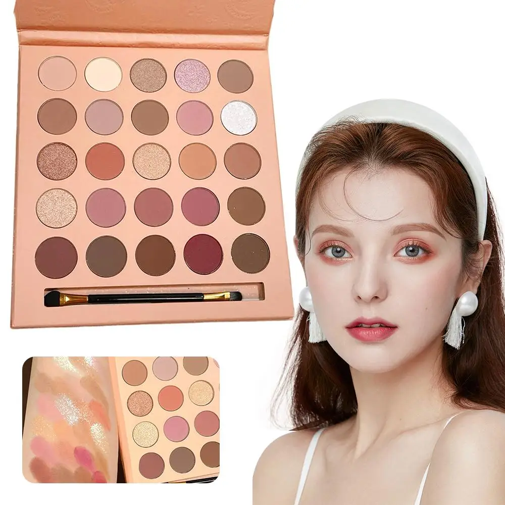 

25 Colors Eyeshadow Palette Cosmetics Matte Earth Color Makeup Lasting Fashion Long Palette Nude Shadow Brown Women Glitter H8J3