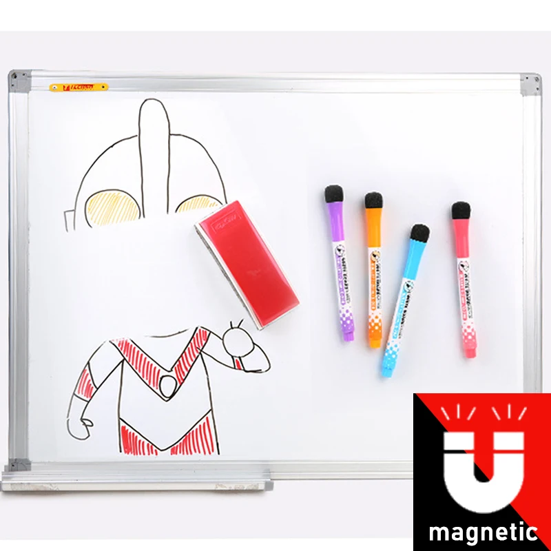 1 Set School Classroom Supplies Magnetic Erasable Whiteboard Pens Markers Dry Eraser Pages Children's Drawing Pen Board Markers - 6