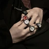 Vintage Punk Quartz Finger Pocket Watch Ring for Women Men Goth Clock Rings Digital Watch Elastic Stretchy Rings Jewelry Gift 2