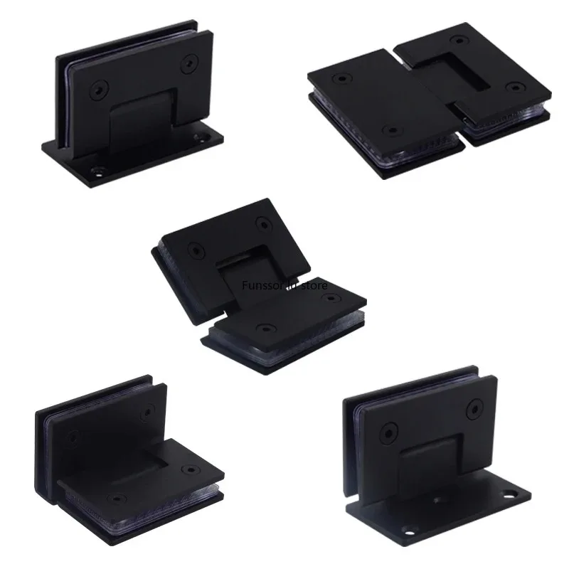 Stainless Steel Frameless Glass Black Door Hinge 90 Degrees of Bathroom Clamp Folding Clip 1pcs stainless steel hinges,door hinges