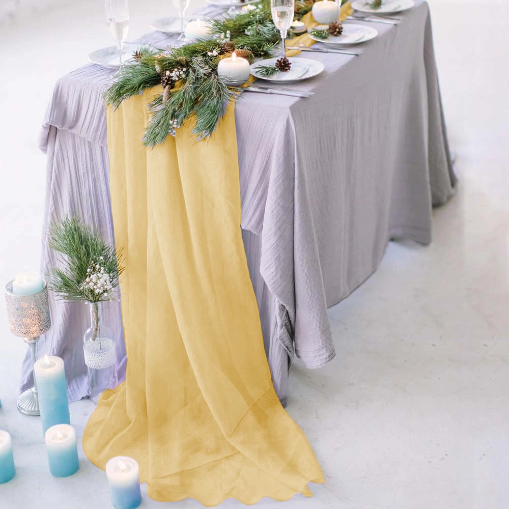 

Wedding Party Table Runner Backdrop Arch Decoration DIY Sheer Scarf Organza Wedding Tulle Chiffon Table Swags Event Party Decor