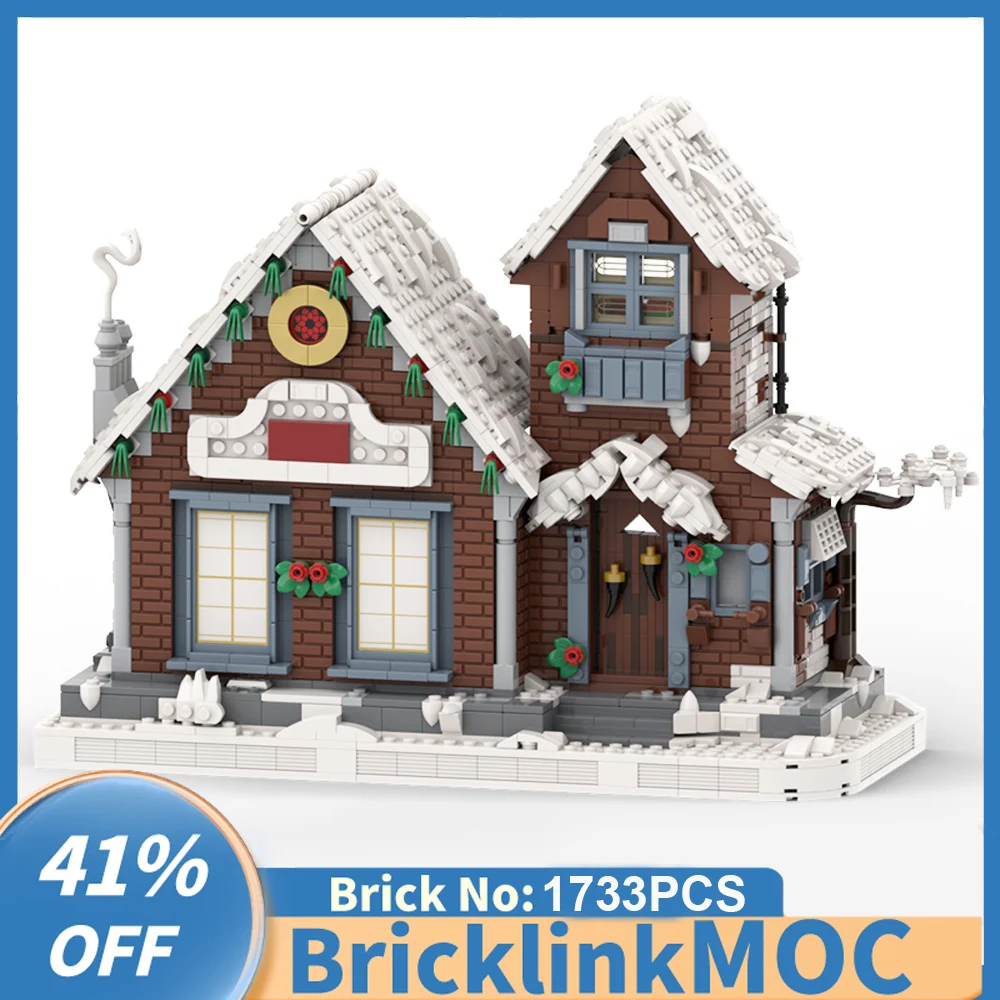 

1733PCS City Hot Selling Street View Moc Winter Village series Christmas winter cottage creative ideas Children Toy Gift Blocks