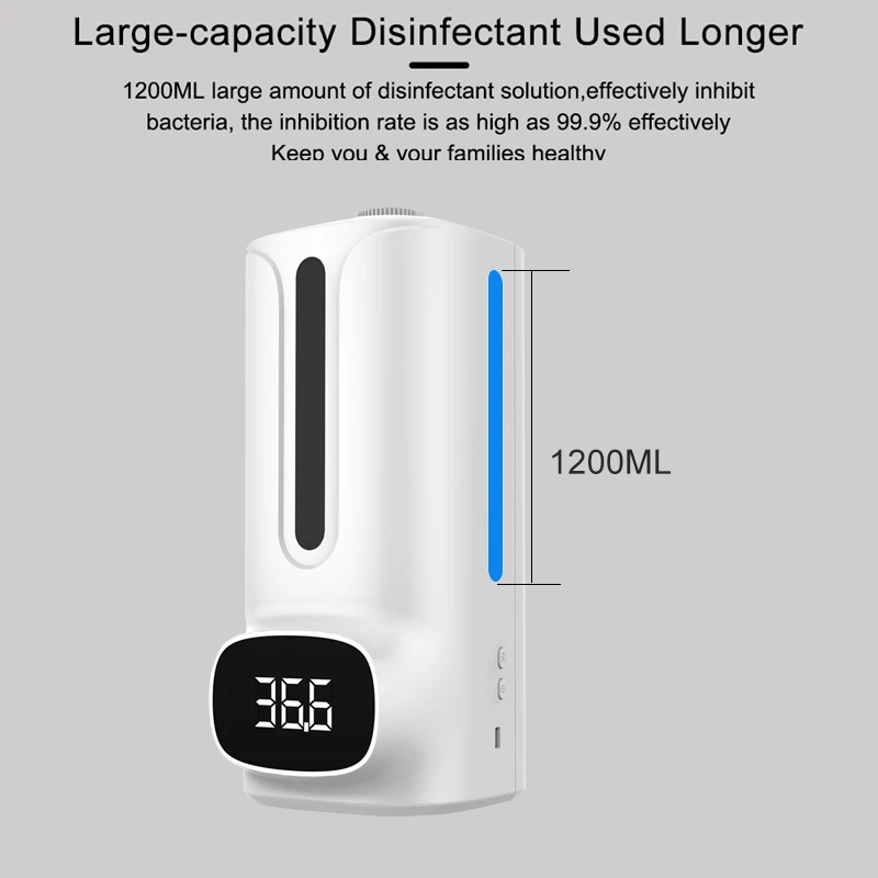 

Wall-mounted Soap Dispenser Thermometer Alarm Induction Disinfection All-in- Machine Office, Kitchen, Bedroom 2021