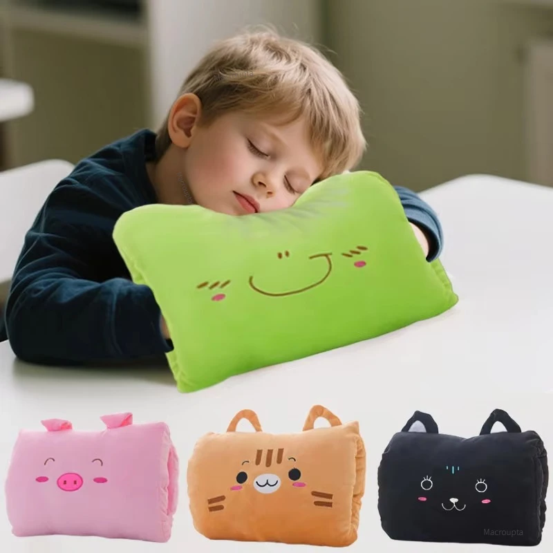 Plaid et Coussin 2-en-1 Peluche Kawaii pour Enfant - Sieste