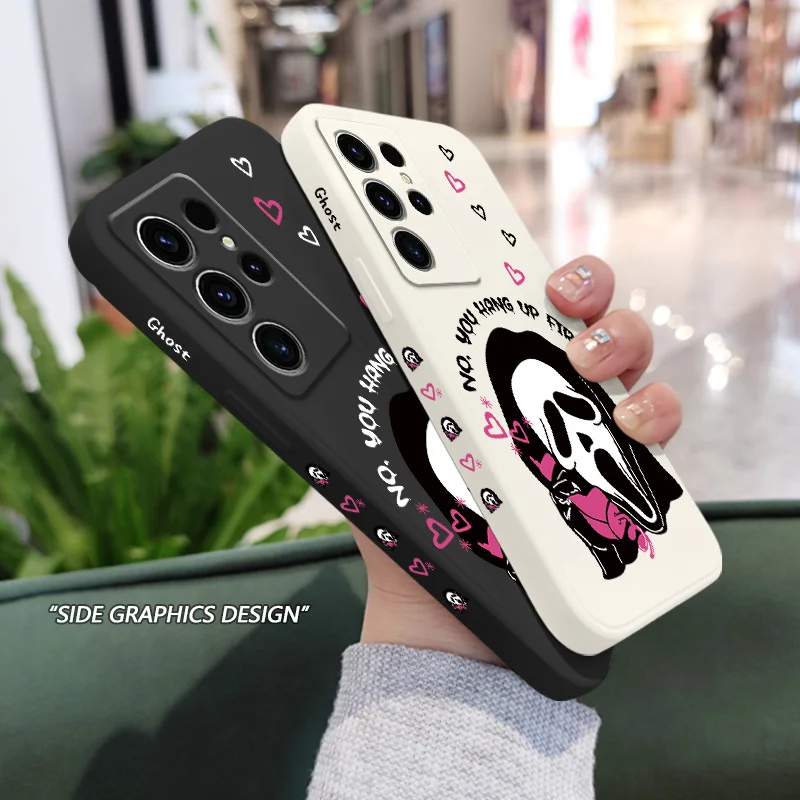Elegant Ghost Design Phone Case with Telephone Motif