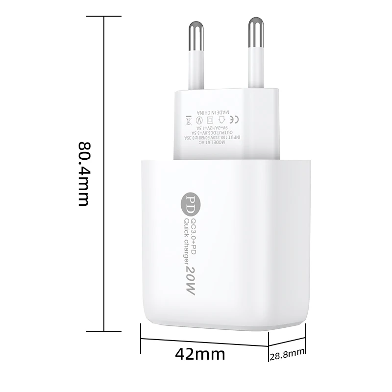PD 20W USB Charger Fast Charging Multiple Port Wall Charger For iPhone Xiaomi Samsung iPad Mobile Phone EU/US Plug Power Adapter