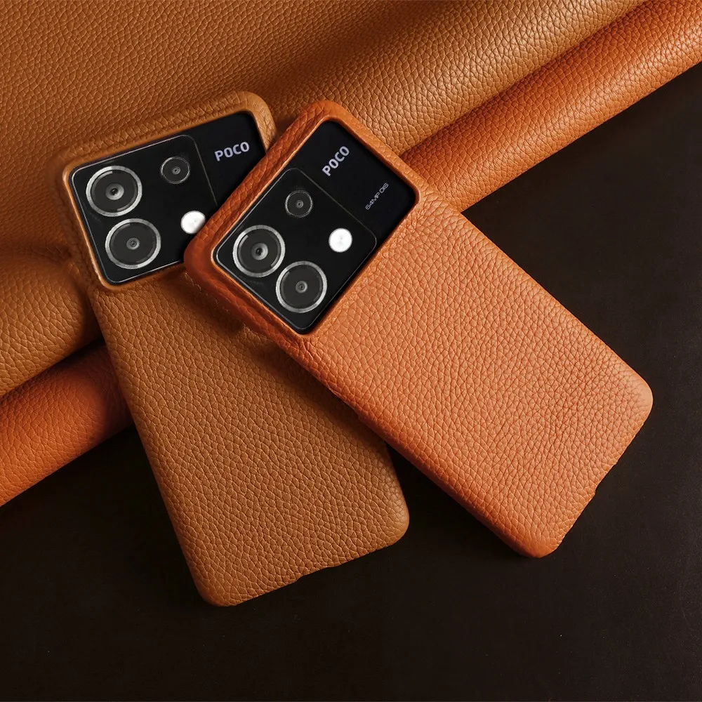 Premium Business Genuine Leather Phone Case - Shockproof Back Cover