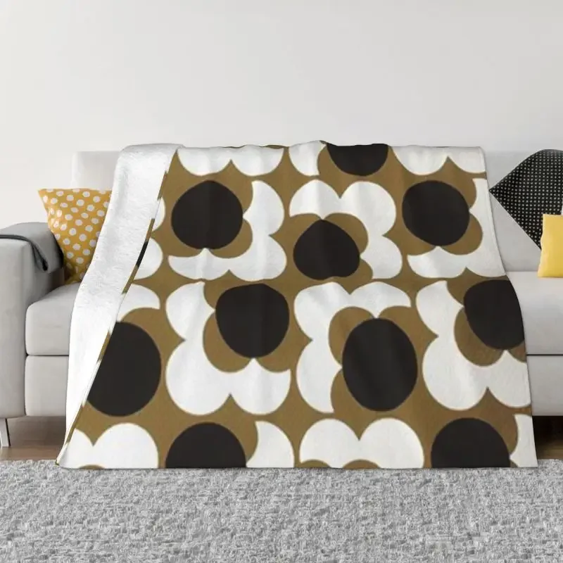 

Orla Kiely Wallpaper Blankets 3D Printed Comfortable Soft Flannel Winter Flower Floral Retro Throw Blanket for Couch Outdoor Bed