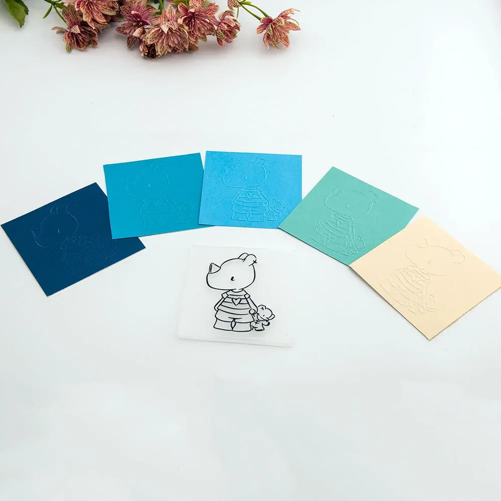 Plastic Embossing Folder Cartoon Pattern 3D Design For Paper Card Decoration