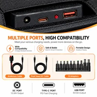 Chargeur solaire portable 100W, panneau solaire pliable pour générateurs solaires, camping en plein air, voyage, batterie externe, téléphone, USB Type-C 4