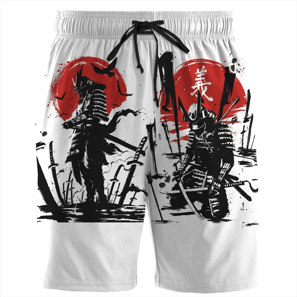 High Quality Shorts Sakura Samurai 3D Printed beach Shorts for men and women Street Harajuku style summer casual shorts 5