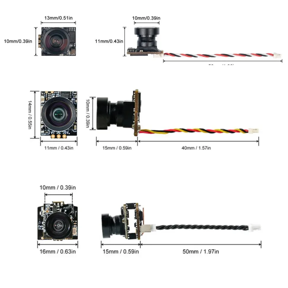 Module caméra et VTX Cetus Lite installé, améliorant le retour vidéo FPV.
