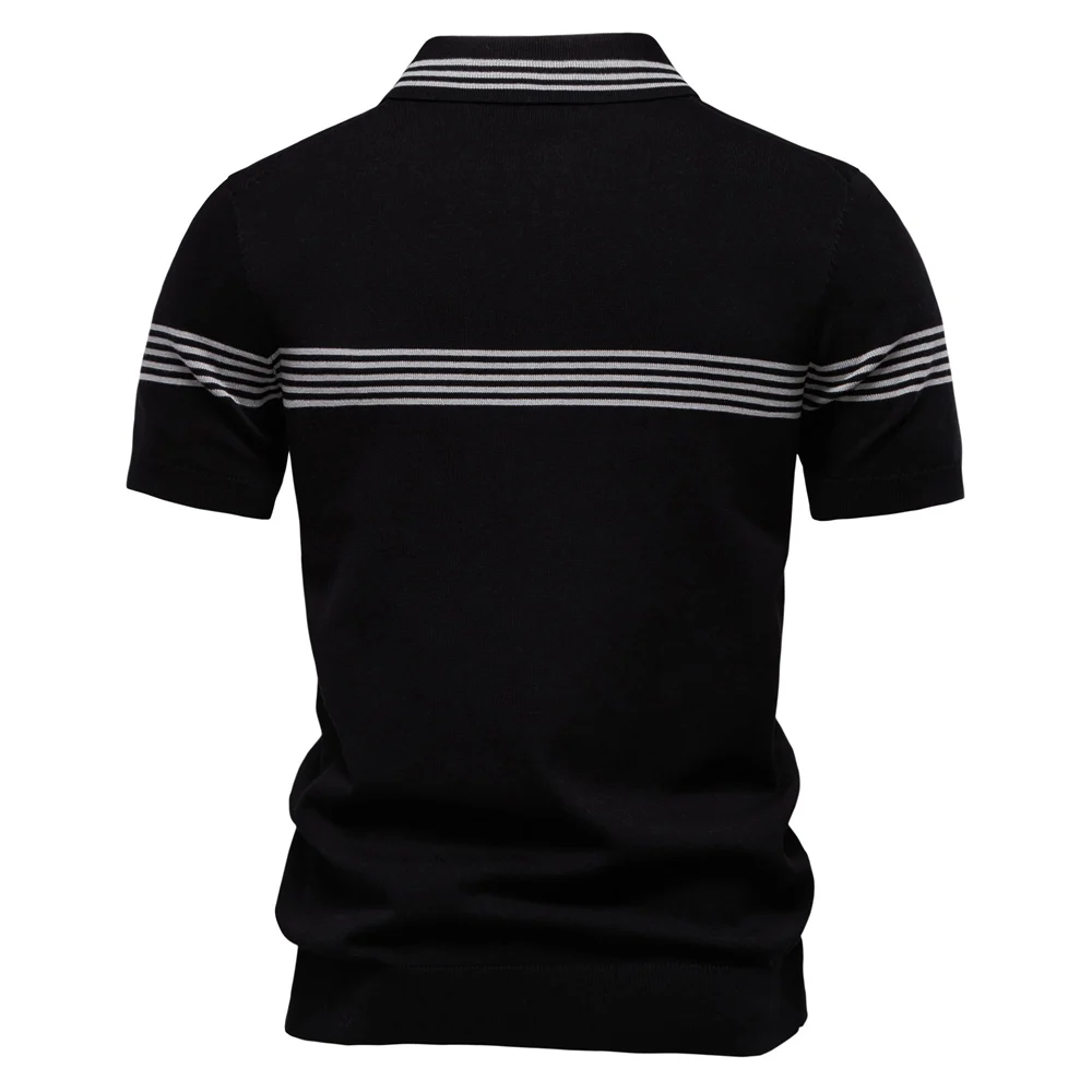 2025 Men's Slim Fit Solid & Striped Business Casual Polo Shirts Breathable Short Sleeve Comfort Top for Office Social Summer 15 S6a6ce1f2aa9d43c49dabe54802e7c750Z