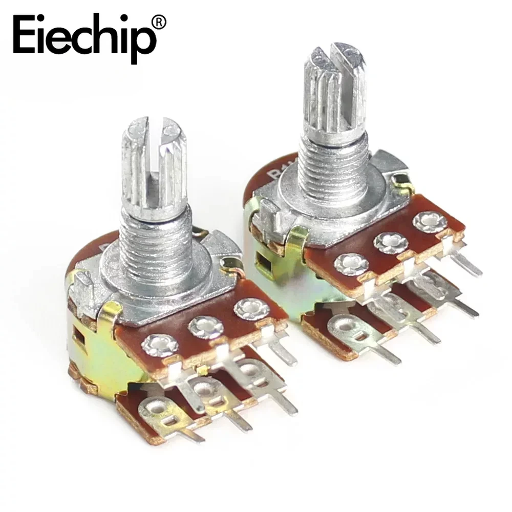 Potentiometer Kit 10PCS WH148 6Pin 15mm Shaft with Nuts and Washers Linear Potentiometers B1K-B1M