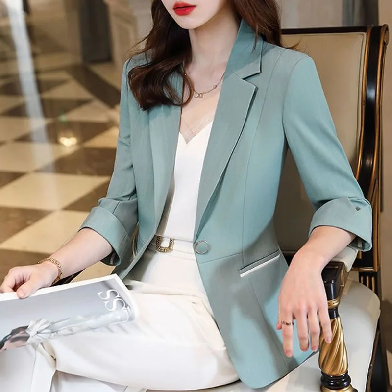 2023 New Spring and Autumn Fashion Temperament Slim Leisure Business Simple and Skilled Oversize Versatile Women's Blazer