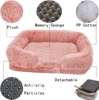 Sofa Style Furry Pet Bed - Rectangular Plush Dog Cat Bed in Warm Earthy Colours, Soft Cozy Sleeping Cushion Mat for Kennel Sofa 4
