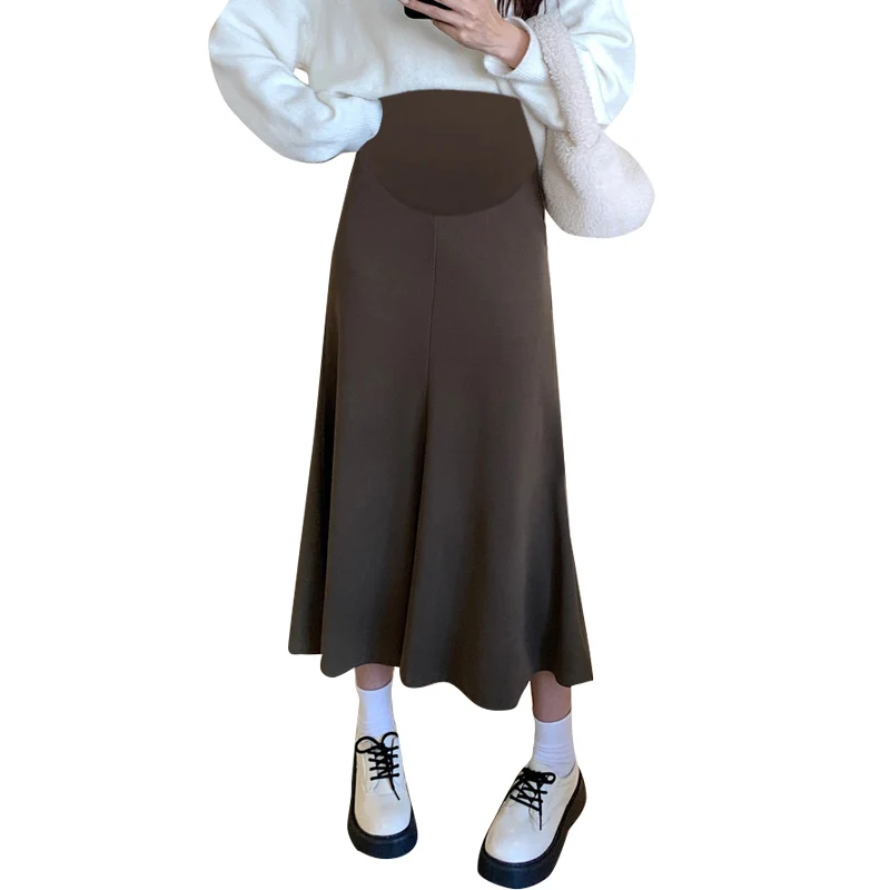 Vintage Fishtail Maternity Skirts Autumn New Fashion Belly Pencil Bottoms Clothes for Pregnant Women Casual Pregnancy