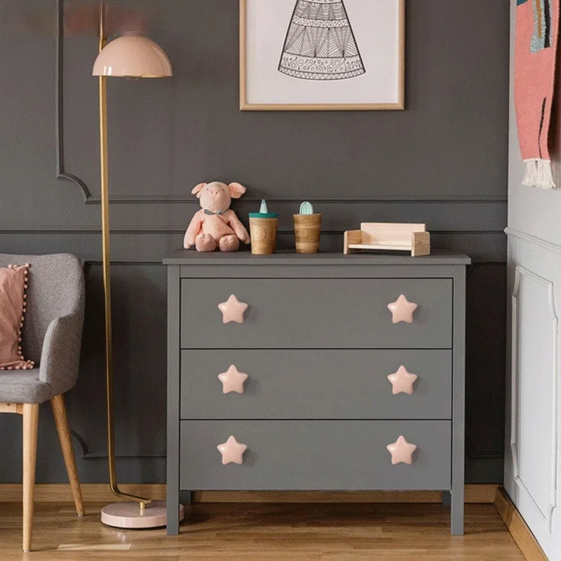Furniture handles cartoon children room ceramic cabinet knobs moon star for kids drawers wardrobe garden door