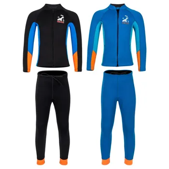 Kids Wetsuit Pants Top Jacket For Boy Toddler Youth Children's Wet Suit Surf Suits Neoprene 2.5mm Front Zipper Swimsuit 1