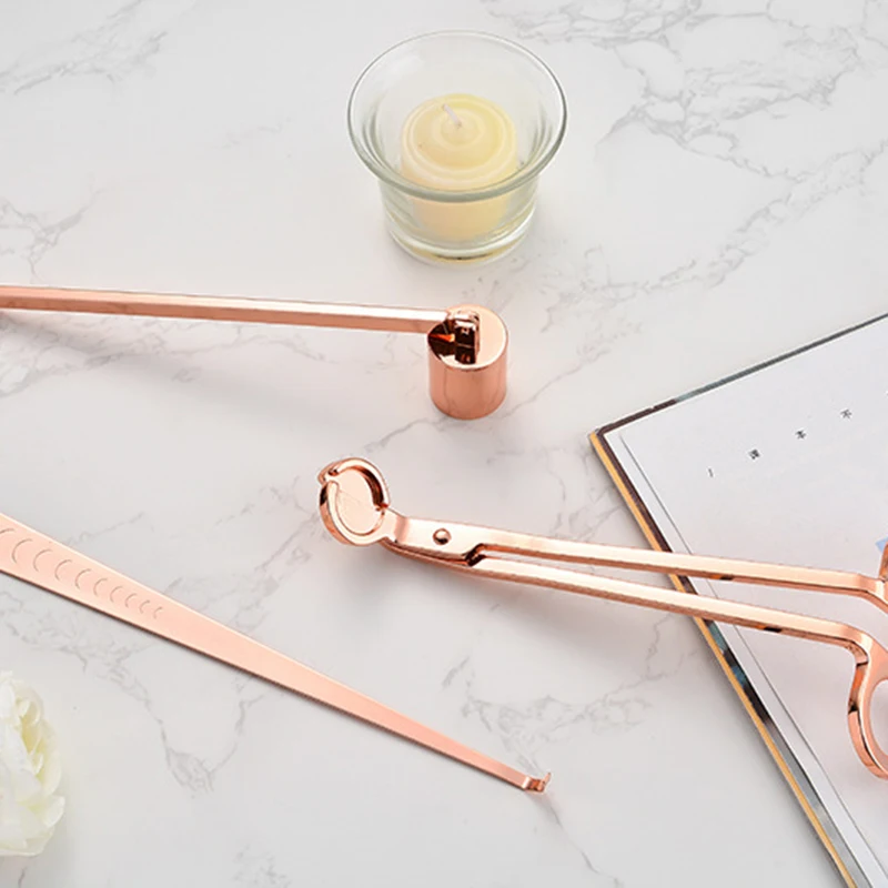 Candle wick trimmer candle damper candle snuffer Candle Wick Trimmer Set Candle Extinguishing Device Stainless Steel Scissors Hooks Accessories Home Care Tool 3PCS
