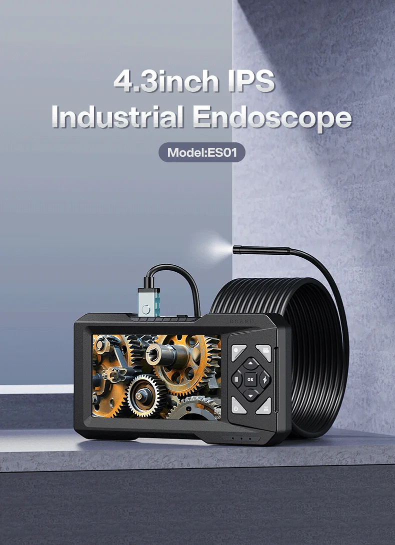 4.3inch Industrial Endoscope Inspection Camera Borescope Sewer Camera IP67 Snak