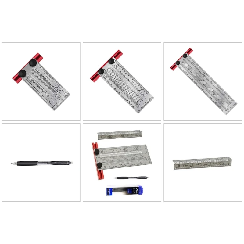 

Precisions Scale Ruler T Type Hole Ruler Woodworking Scribing Mark Line Gauges