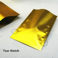 100pcs Top Open Gold Matte Aluminum Foil Bags - Three Sides Sealed Dumb aluminium Plastic Flat Pouches Eyes Mask Goods Packaging 2