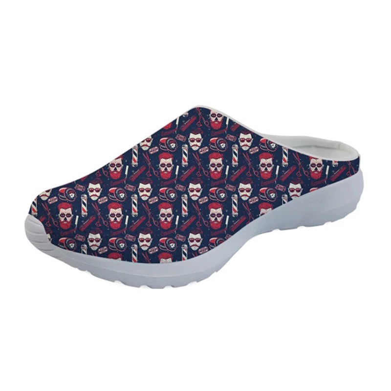 

Cartoon Hairdresser Print Half Shoes For Women Mules Femme Summer Men Sandals Beach Water Slippers Mesh Casual Shoes Male Boy