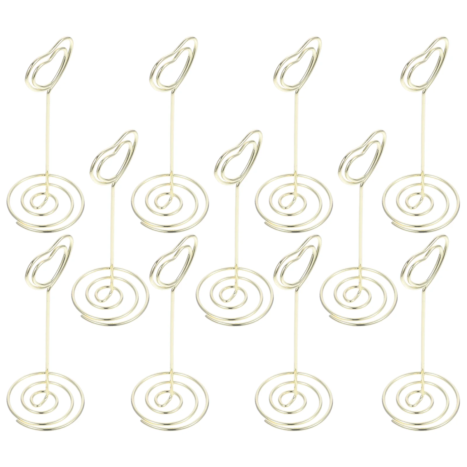 

24PCS Heart Shape Photo Holder Stands Table Number Holders Paper Menu Clips for Wedding Banquet Party (Golden)