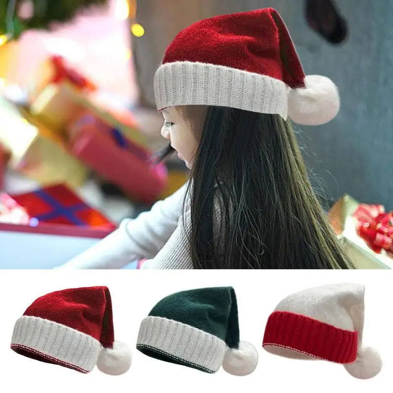 Winter Christmas Hats Teen Girls Children Santa Hat For Cold Weather Seasonal Decorative Thermal Santa Claus Hats For Holiday