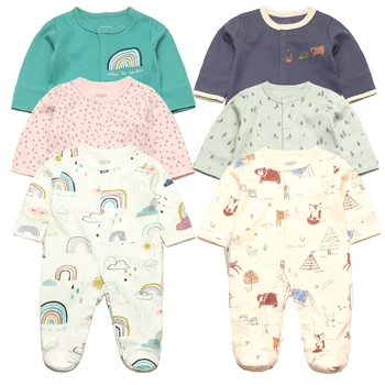 3 pz/lotto neonato tuta del bambino pagliaccetti a maniche lunghe abbigliamento infantile in cotone neonati ragazze vestiti 0-12Months Ropa Bebe