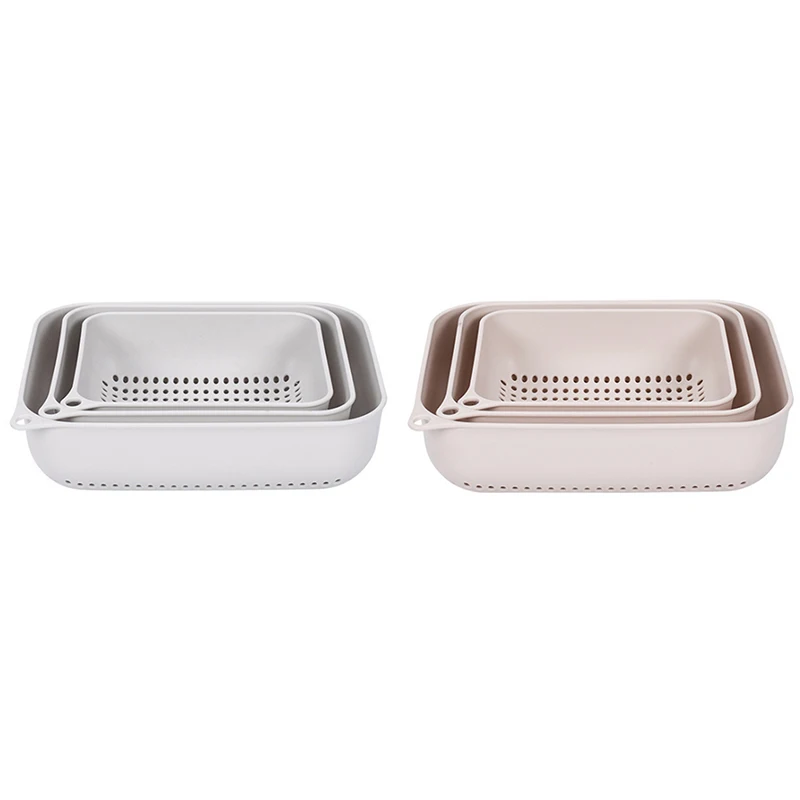 

Kitchen Three Layers Plastic Colander Drain Basket Fruit Vegetable Washing Strainer Collapsible Drainer Tool
