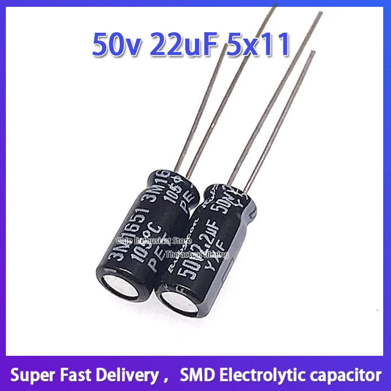 

10PCS Rubycon imported aluminum electrolytic capacitor 50v 22uF 5x11 ruby yxf high frequency long life 5*11 50V 22UF