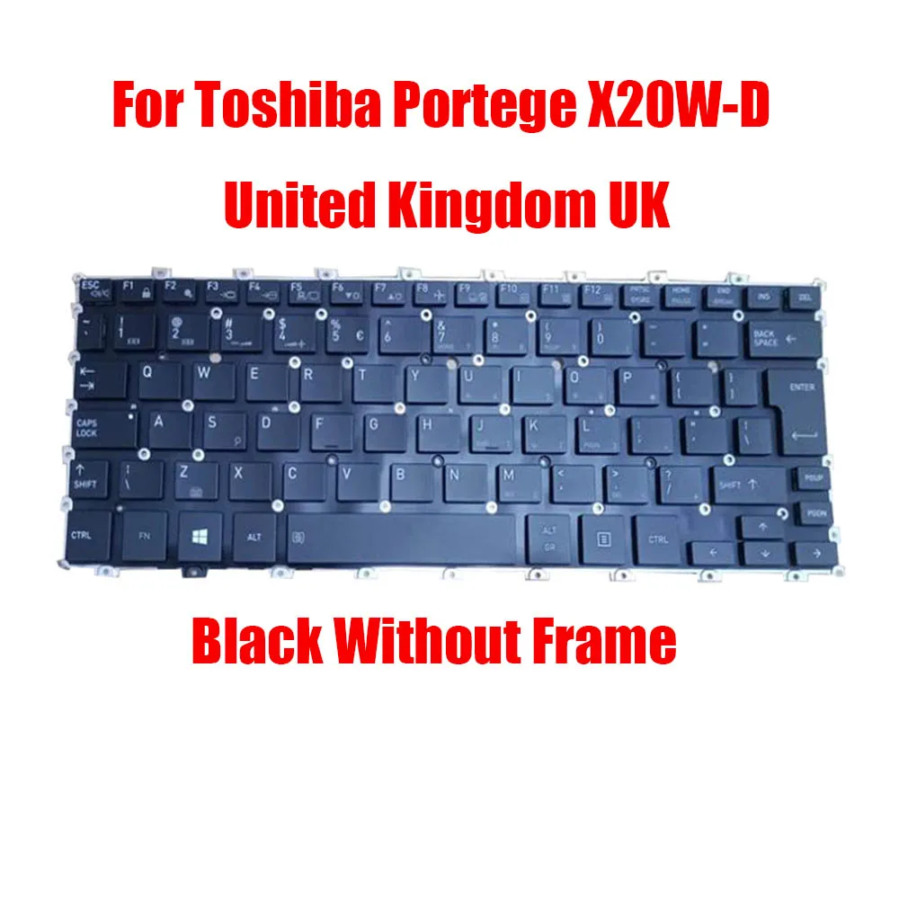 Клавиатура для ноутбука UK GR TR HB CZ BR Для Toshiba Portege X20W-D Великобритания Германия Турция Чешский бразильский черный без рамки