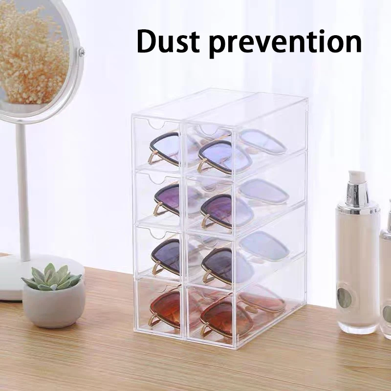 Acrylic Stackable Glasses Storage Box Transparent Display Holder