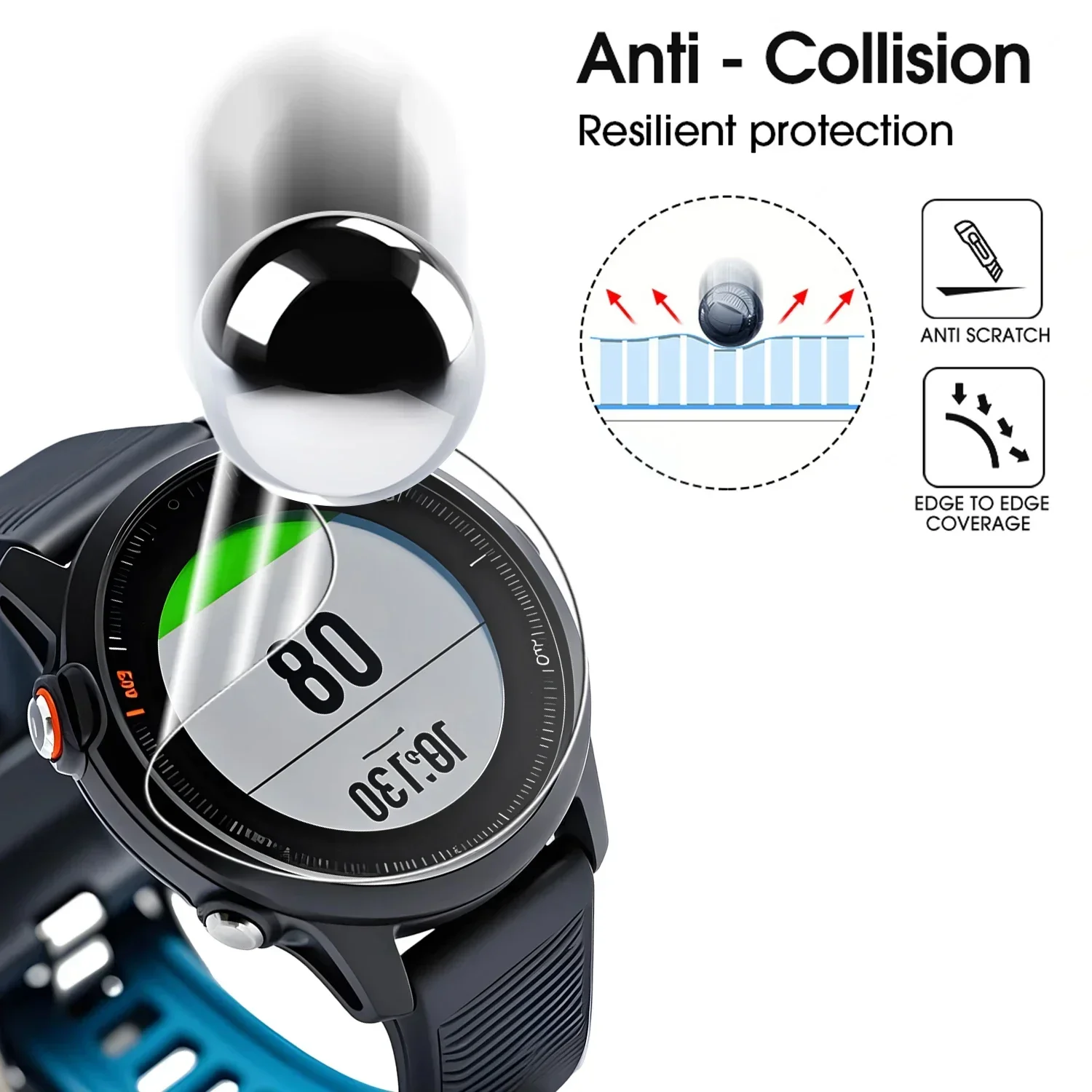 1-10Pcs Hydrogel Film For Garmin Approach S50 Screen Protector HD Clear Protective Cover Watch Films for Garmin S50 Accessories