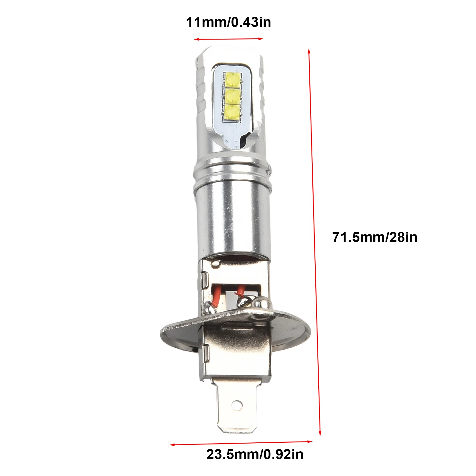 쉬운 설치 전면 헤드라이트, 하이 로우 빔 안개등, 왼쪽 금속, 2x 내구성, H1 LED 전구, DC 12V, 6 LED/전구