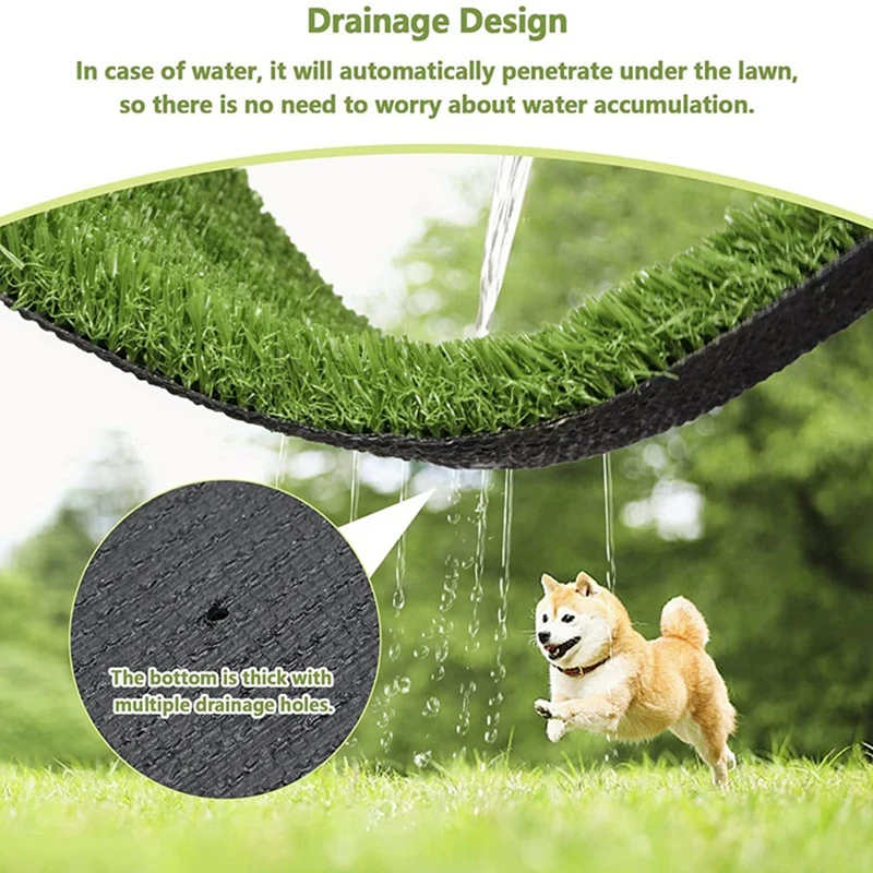 Artificial Grass, Professional Dog Grass Mat, Toilet Training Carpet, Large Lawn Outdoor Carpet Terrace Lawn(80X100cm)