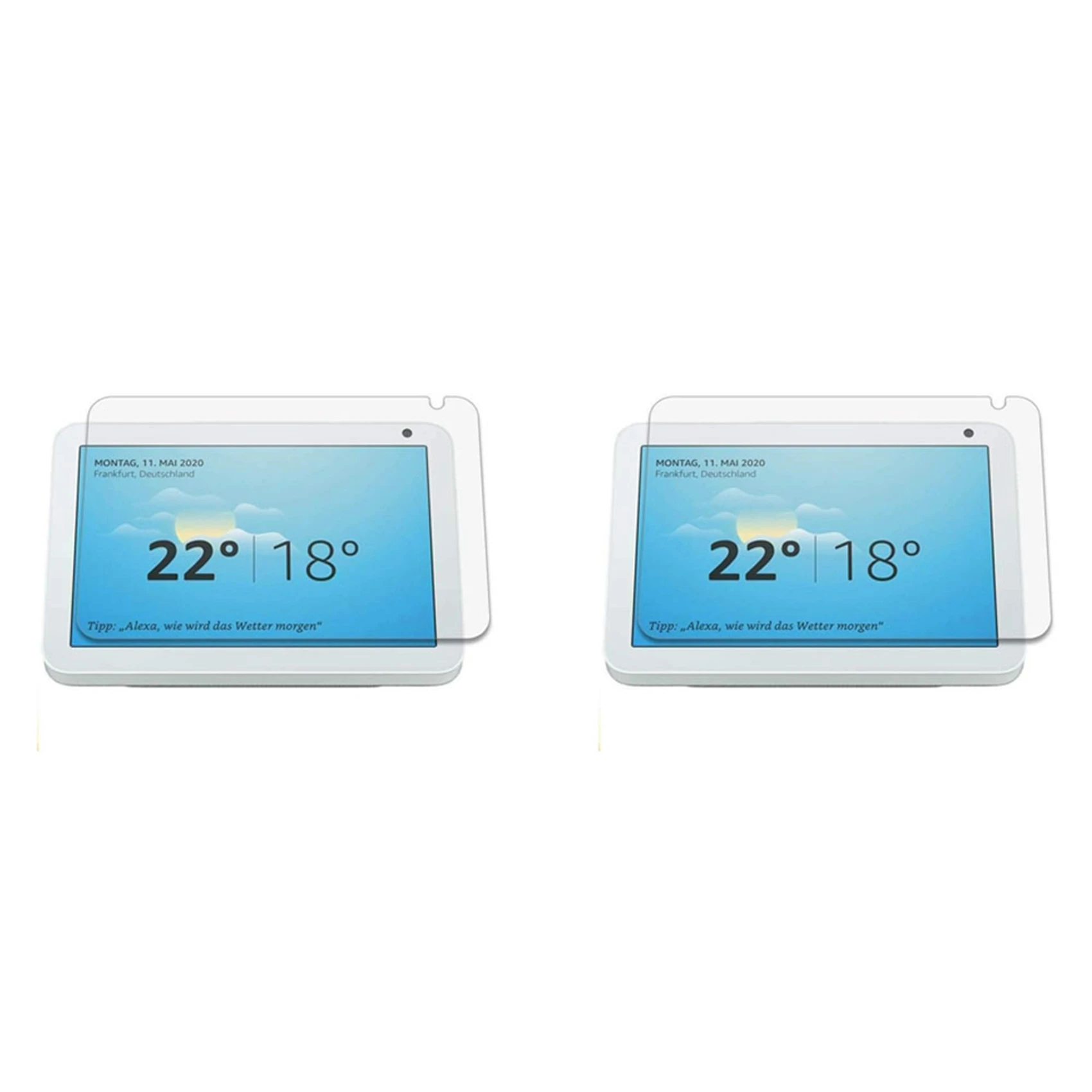 2X Proteggi Schermo Antigraffio Per Amazon Echo Show 8 Pellicola Protettiva In Vetro Temperato Hd Adesivo Forte