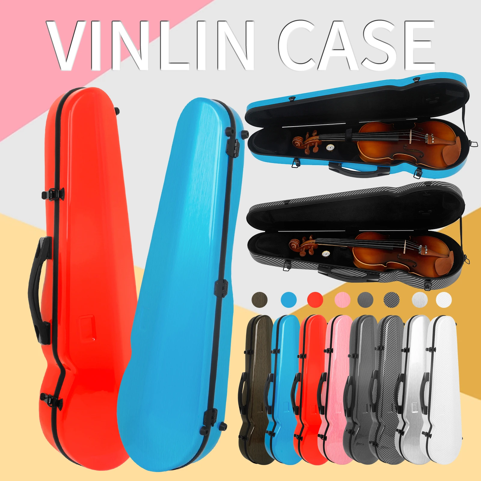 IRIN Violin Case .. バイオリンケース IRIN Violin Case 4/4 Carbon Fiber Colorful Violin Case with