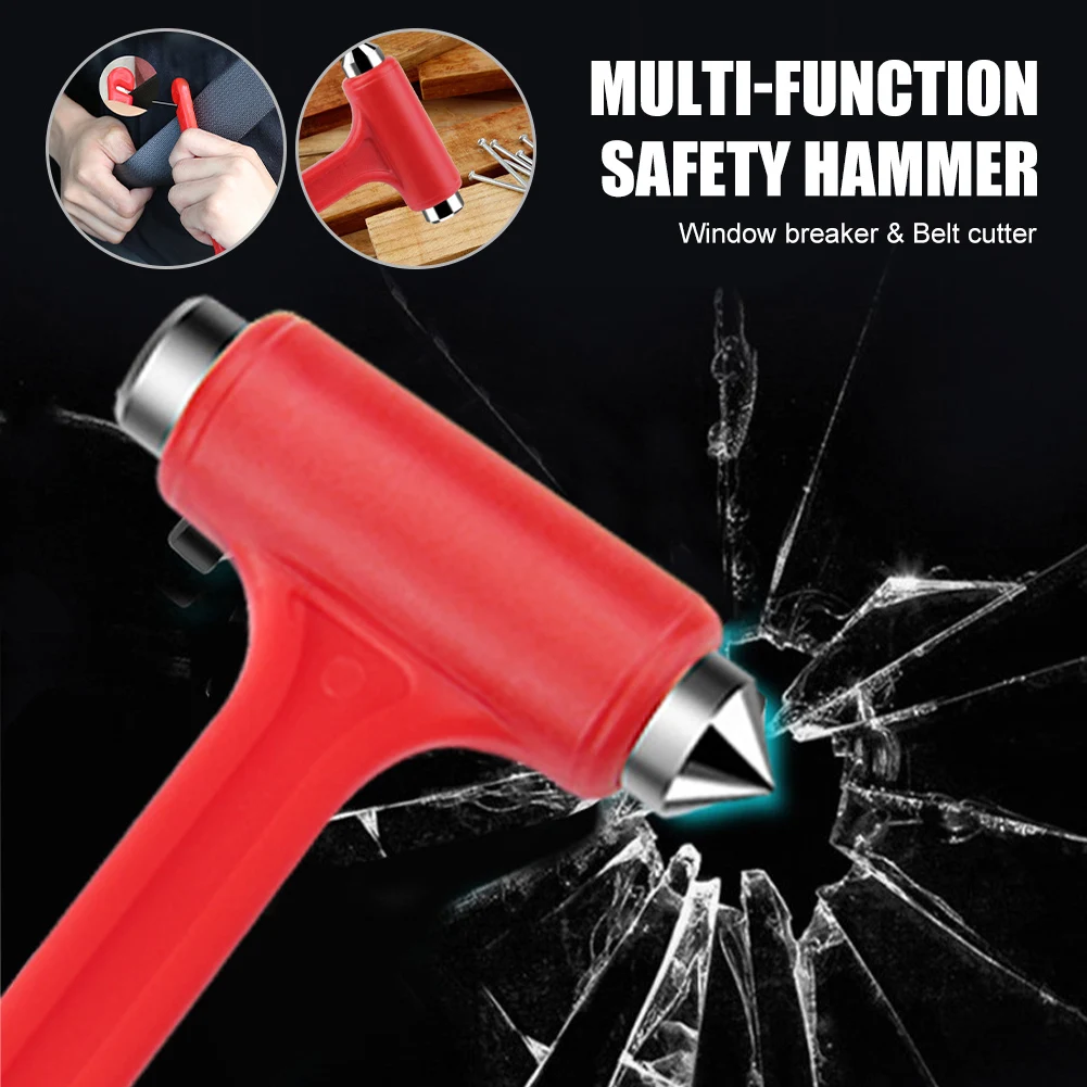 2 In 1 Car Safety Hammer Seat Belt Cutter Window Glass Breaker Car Rescue Tool Mini Life Saving Escape Emergency Safety Hammer