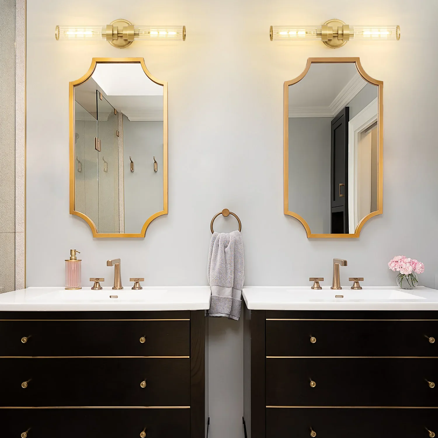 Description Picture 5 of itemFKL Modern Glass Gold/Black Wall Lamp Bedroom Entrance Hall Bathroom Living room Wall Lamp Toilet Bathroom Mirror Lamp