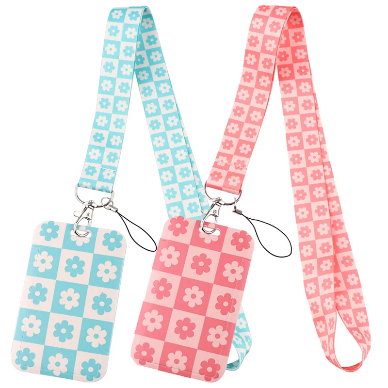 

Little Flowers Neck Strap Lanyards ID badge card holder keychain Mobile Phone Strap Gift Ribbon webbing necklace Decorations