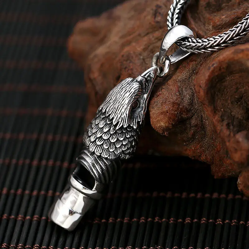 

Новый креативный Серебряный свисток с орлом S925, мужское ожерелье, кулон, ювелирные изделия в подарок
