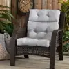 Cushion Set High Back Chairs Outdoor Heavy Duty Polyester Water Resistant Soft Support Dining Cushion 3
