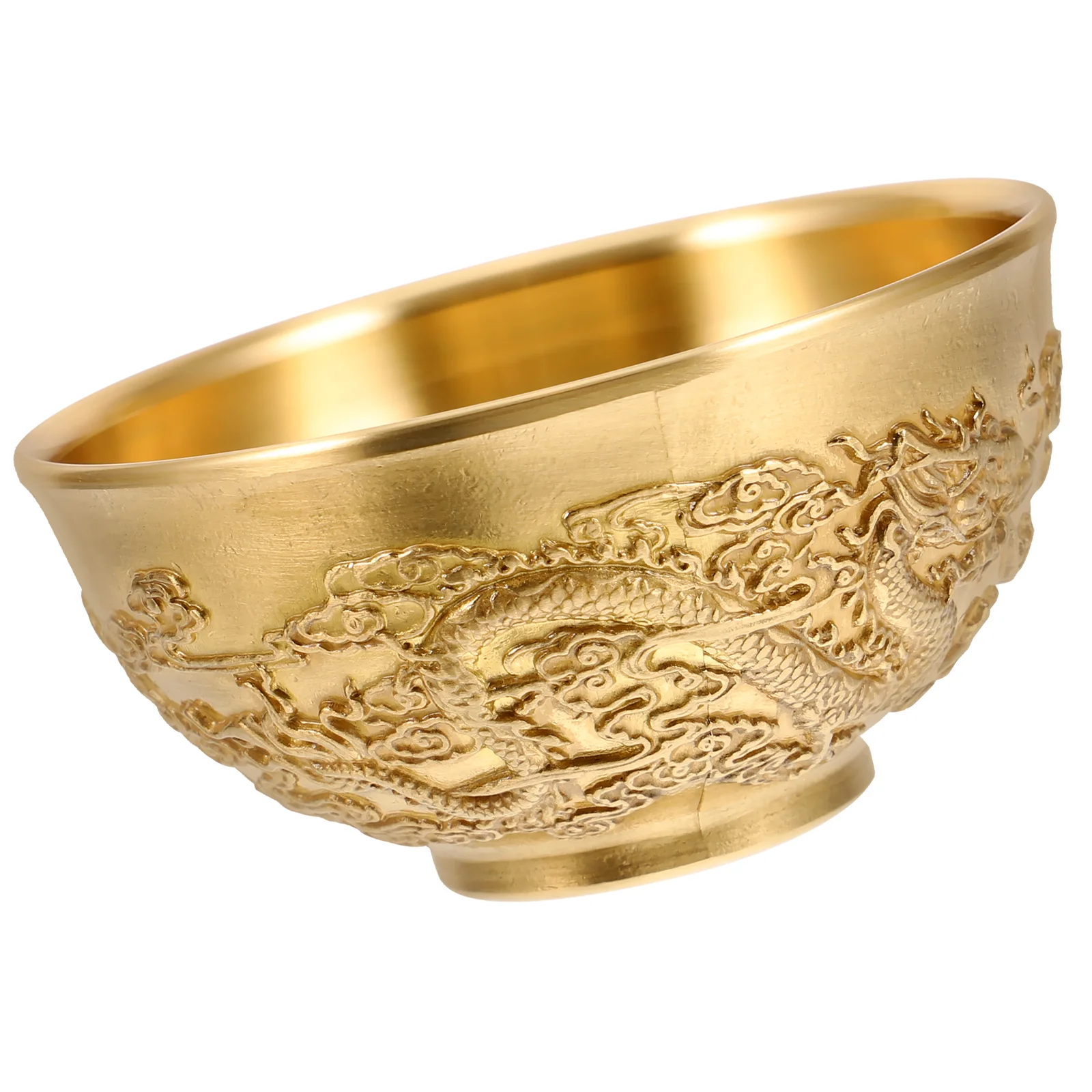 

Lucky Double Dragon Bowl Office Desktop Decoration Brass Fortune Basin Home Treasure