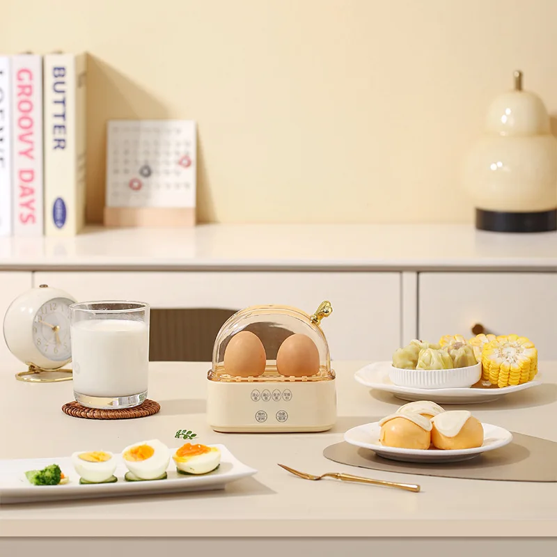 220V Mini Electric Egg Boiler Multifunctional Food Steaming Cooking Machine Egg Steamer for Personal Breakfast 4