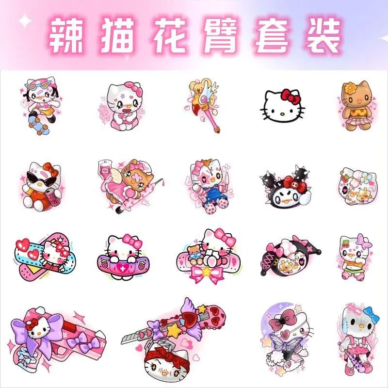 

Anime Sanrio Hello Kitty Cute Tattoo Stickers Cartoon Figure Y2K Girls Ins Finger Patch Cartoon Waterproof Durable Sticker Toy