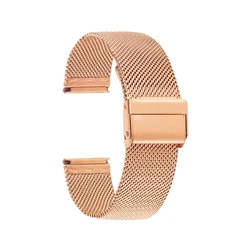 Sleek Mesh Metal Milanese Strap - Solid Stainless Steel Watch Band Replacement - 18mm (Rose gold)