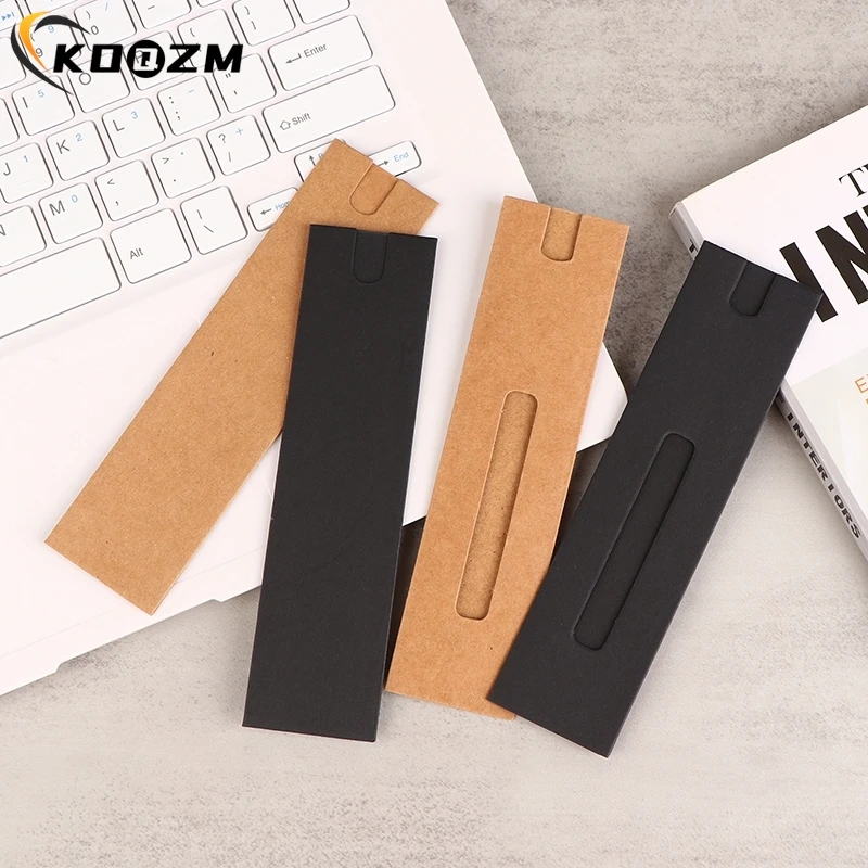 Stationery Box Pen Storage Bag 10Pcs kraft paper Pen Box Sleeve Packaging Single Fountain Holder Pouch Ballpoint Cardboard Empty Case Kraft Paper Pen Sleeves